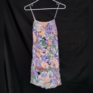 Lulu’s Multi Floral Print Tie-Back Mini Dress